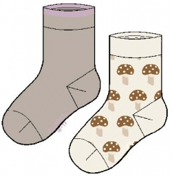 2er Pack Thermosocken Ewers beige-meliert 'Fliegenpilz'