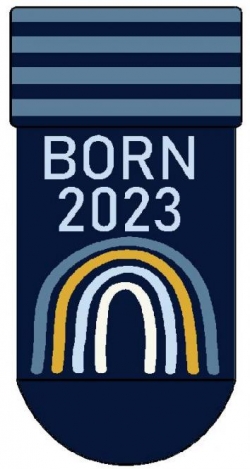 New Born Socke Ewers blau 'Born 2023' one size