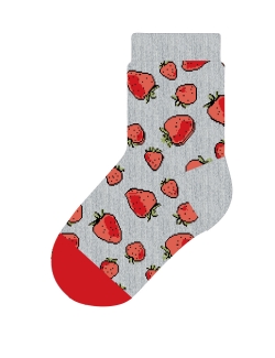 Socke Maximo grau 'Erdbeere'