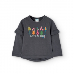 Langarmshirt Boboli grau 'Beauty is all around'