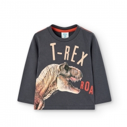 Langarmshirt Boboli braun 'T-Rex'