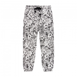 Luftige Sommerhose Boboli schwarz-weiß 'Floral'