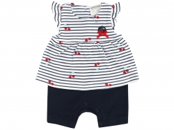 Spieler-Kleid Jacky weiß/blau geringelt 'Cherry Berry'