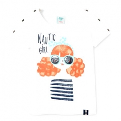 T-Shirt Boboli weiß 'Nautical-Girl'