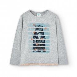 Langarm-shirt grau-meliert 'My Love'