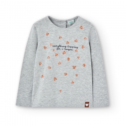 Langarm-Shirt Boboli grau-meliert 'animal'