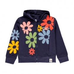 Sweatjacke Boboli dunkelblau 'Blumenschau'