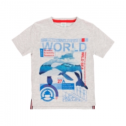 T-Shirt Boboli grau-meliert 'Wild Sea'