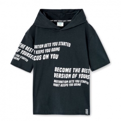 Hoodie - T-Shirt Boboli grau mit Druck