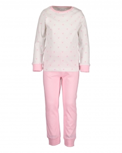 2tlg Schlafanzug Blue Seven langarm rosa/weiß Herzen