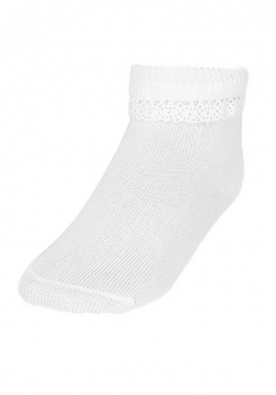 Socke Maximo weiß mit Spitzenkante