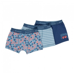 3er Pack Boxershorts BOB&OLI blau 'Farbmix'