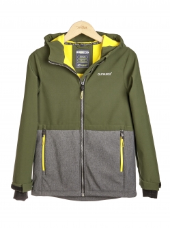Softshell-Jacke Outburst grün/schwarz-meliert