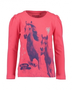 Langarmshirt Blue Seven pink 'Pferd'