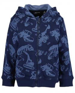 Sweatjacke Blue Seven dunkelblau 'Baufahrzeuge'