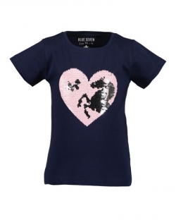 T-Shirt Blue Seven dunkelblau 'Herz-Pferd'