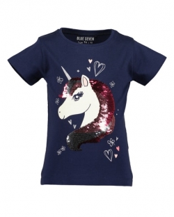 T-Shirt Blue Seven dunkelblau 'Einhorn'