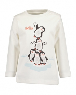 Langarmshirt Blue Seven weiß 'Pinguin'