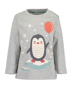 Langarmshirt Blue Seven grau-meliert 'Pinguin'