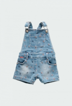 Kurze Latzhose Boboli bleached 'Blütenmeer'