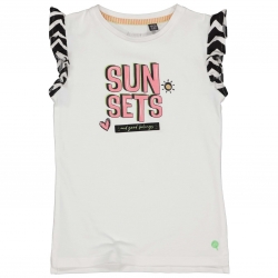 T-Shirt Quapi weiß 'Sun Sets'