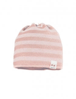 Strick-Beanie Maximo rosa-geringelt