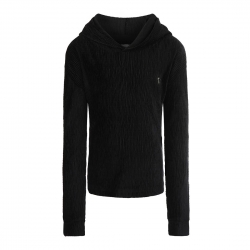 Hoodie No Way Monday schwarz 'Ripp-Optik'