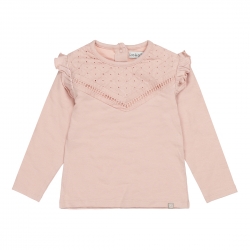 Langarmshirt KokoNoko altrosa mit Stickerei